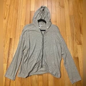 Splendid Gray Hooded Zip-Up Sweatshirt Size Medium